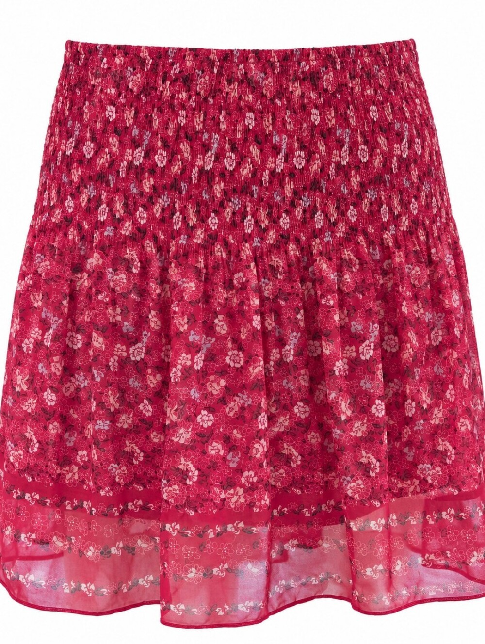 Max Studio Pink Floral Smocked Midi Skirt Women’s Size L